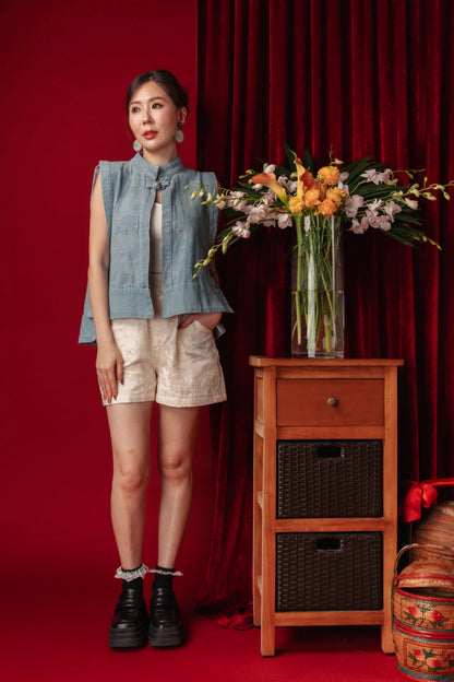 Azure Cloud Denim Tang Vest