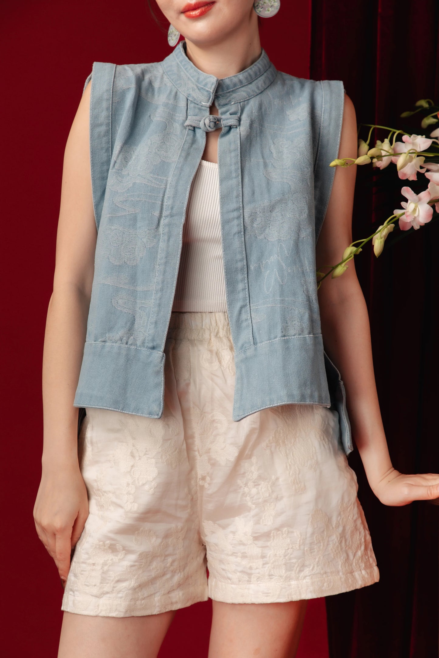 Azure Cloud Denim Tang Vest