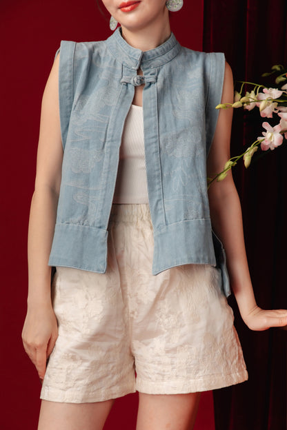 Azure Cloud Denim Tang Vest