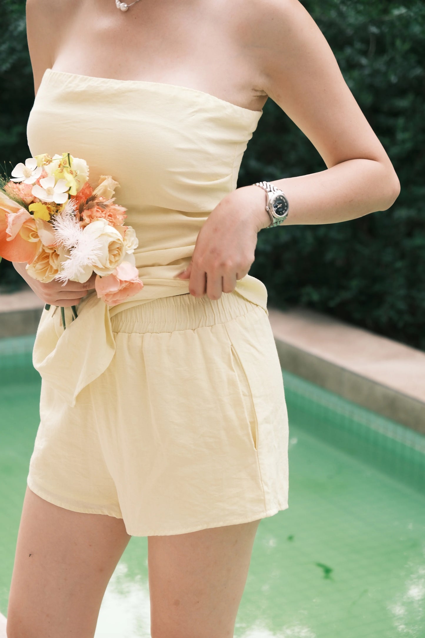 Céline Tube Top & Shorts Set