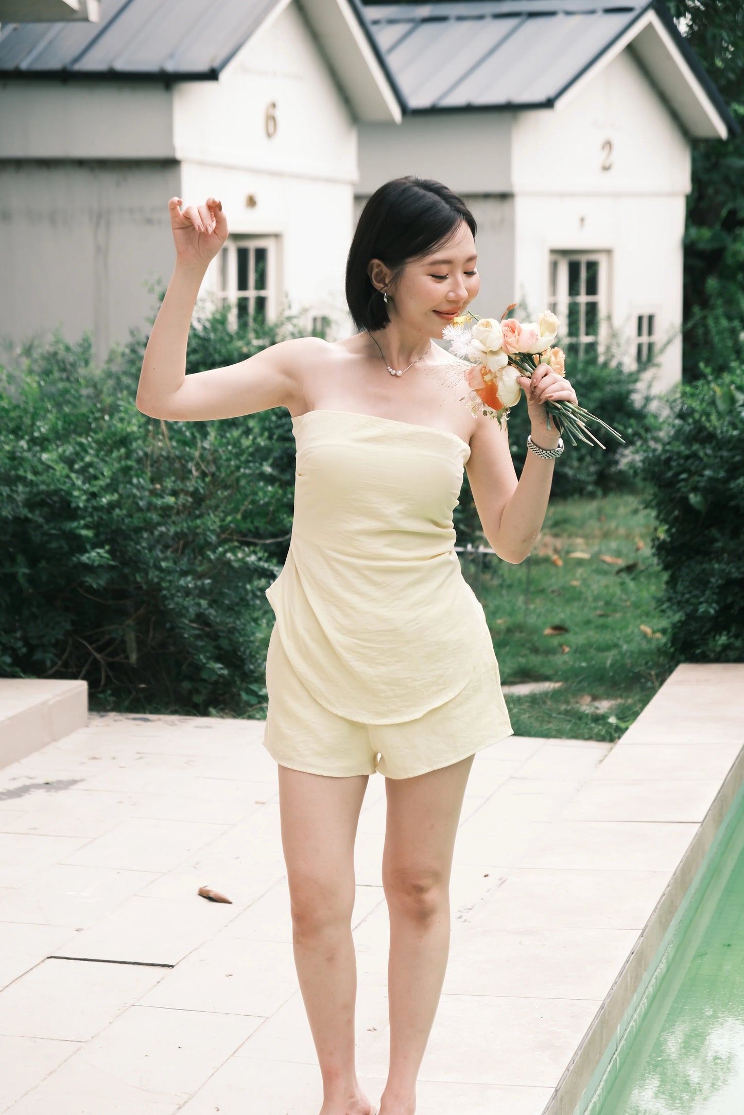 Céline Tube Top & Shorts Set