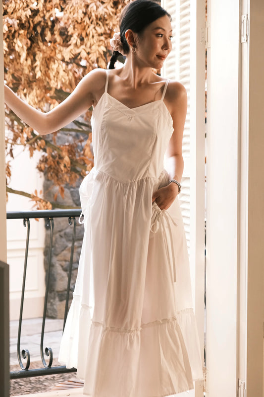 Éloise Ruffled Maxi Dress in White