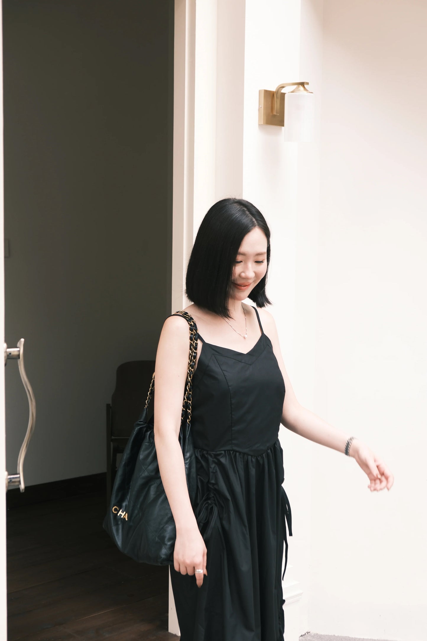 Éloise Ruffled Maxi Dress in Black