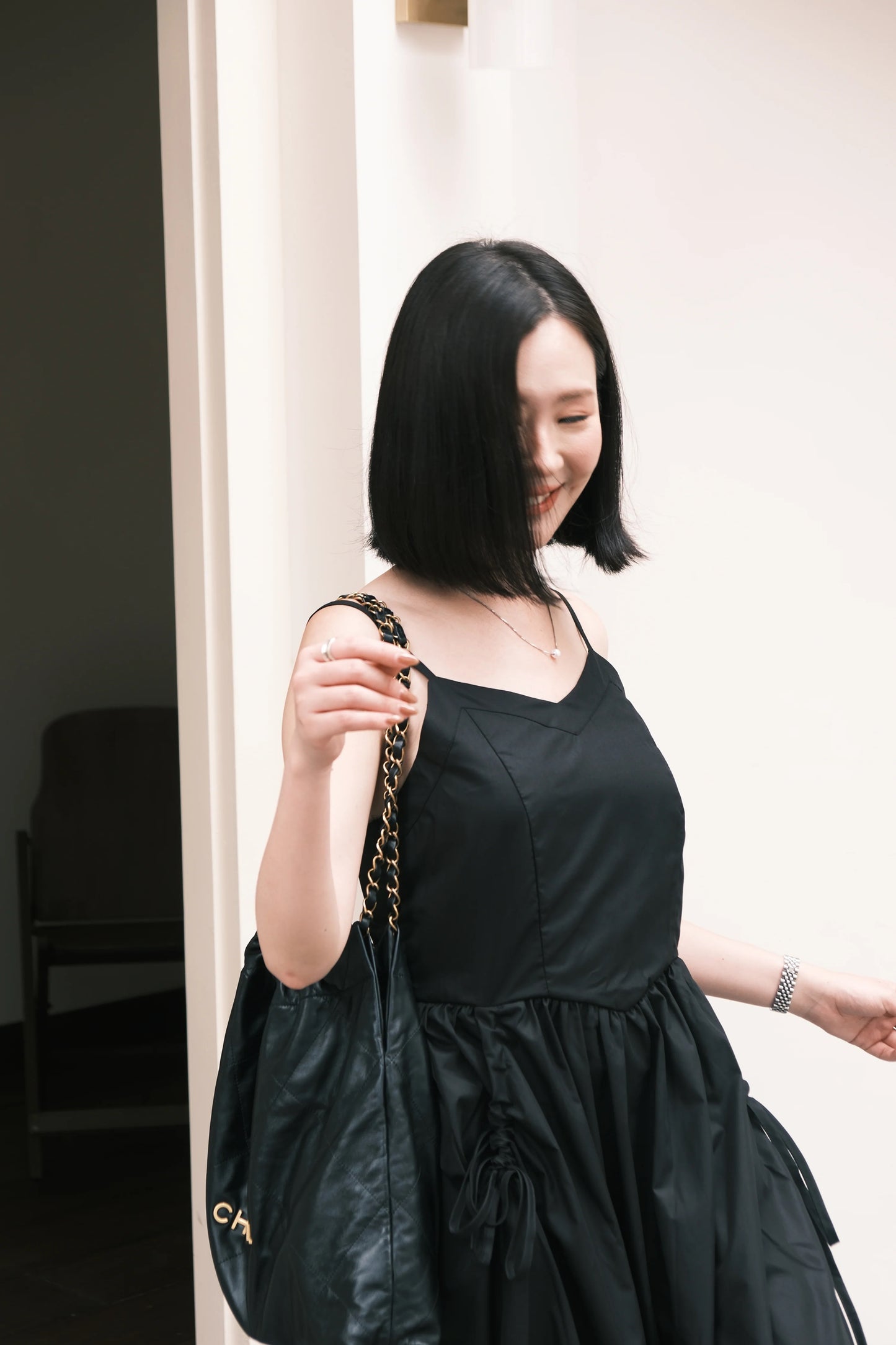 Éloise Ruffled Maxi Dress in Black