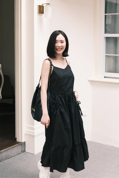 Éloise Ruffled Maxi Dress in Black