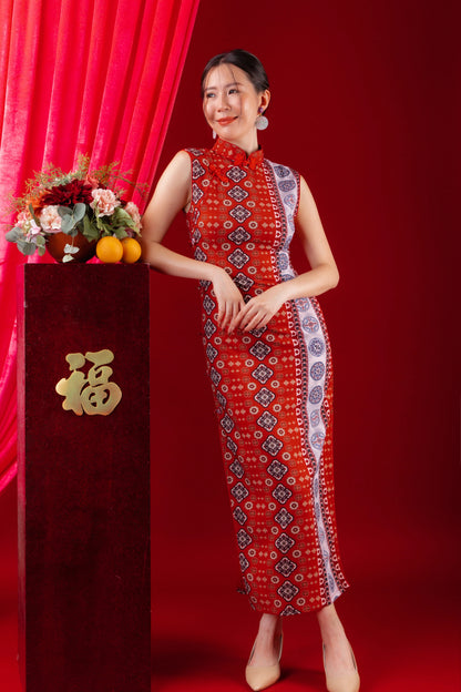 Ruby Veil Cheongsam Dress