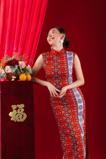 Ruby Veil Cheongsam Dress