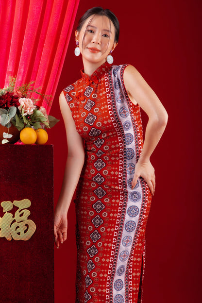 Ruby Veil Cheongsam Dress