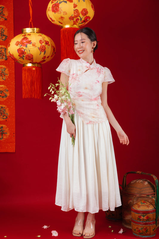 Evelyn Floral Jacquard Cheongsam Dress