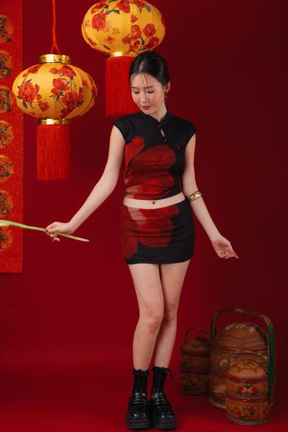 Luna Rose Cheongsam Crop Top/Mini Skirt (In-Stock)