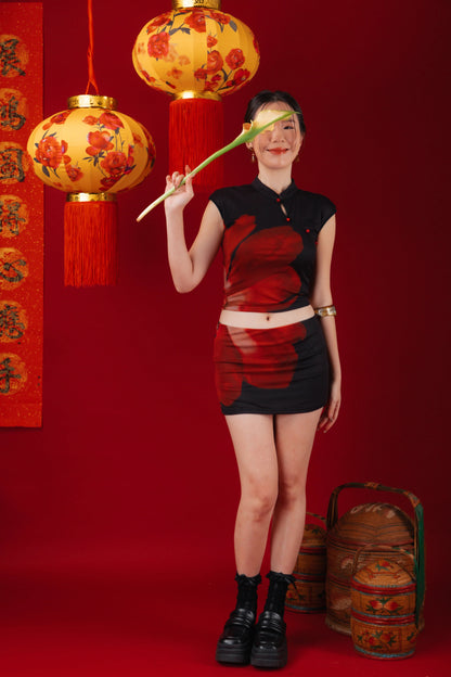 Luna Rose Cheongsam Crop Top/Mini Skirt (In-Stock)