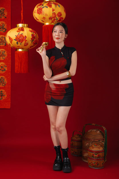 Luna Rose Cheongsam Crop Top/Mini Skirt (In-Stock)