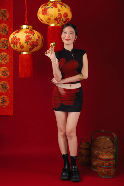 Luna Rose Cheongsam Crop Top/Mini Skirt (In-Stock)
