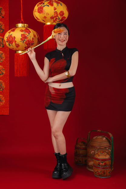 Luna Rose Cheongsam Crop Top/Mini Skirt (In-Stock)