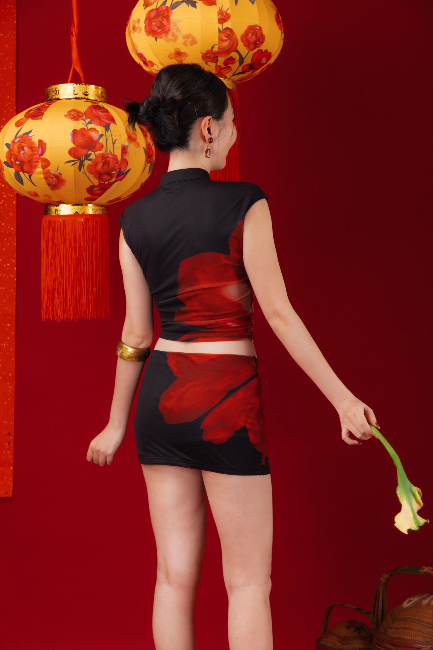 Luna Rose Cheongsam Crop Top/Mini Skirt (In-Stock)