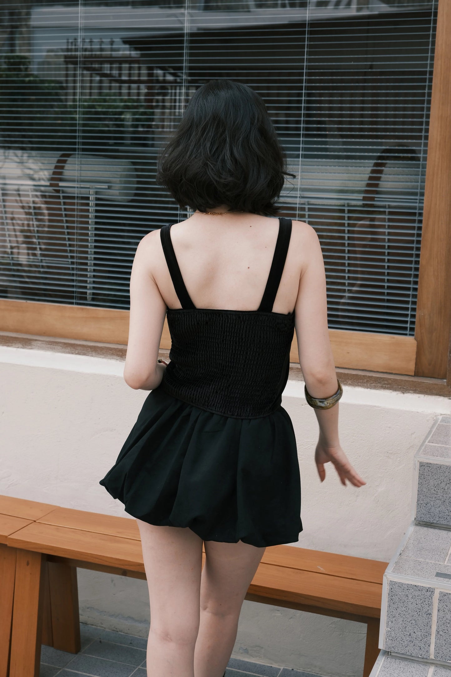 Noir Draped Tube Top