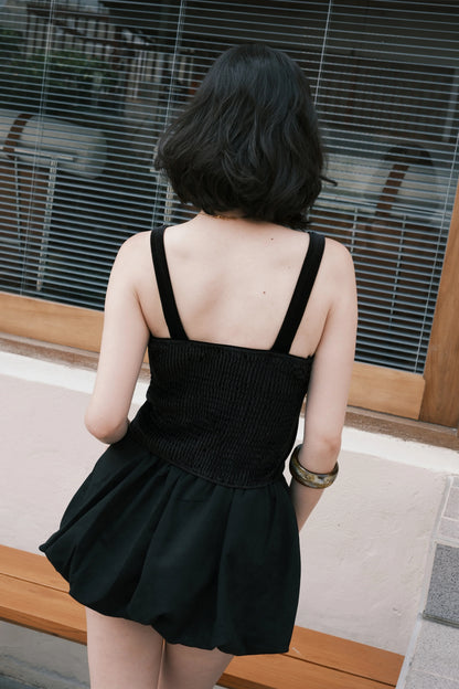 Noir Draped Tube Top