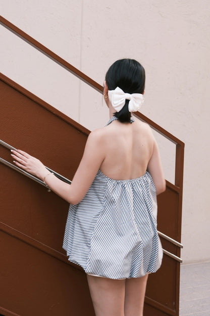 Elara Stripe Halter Swing Top