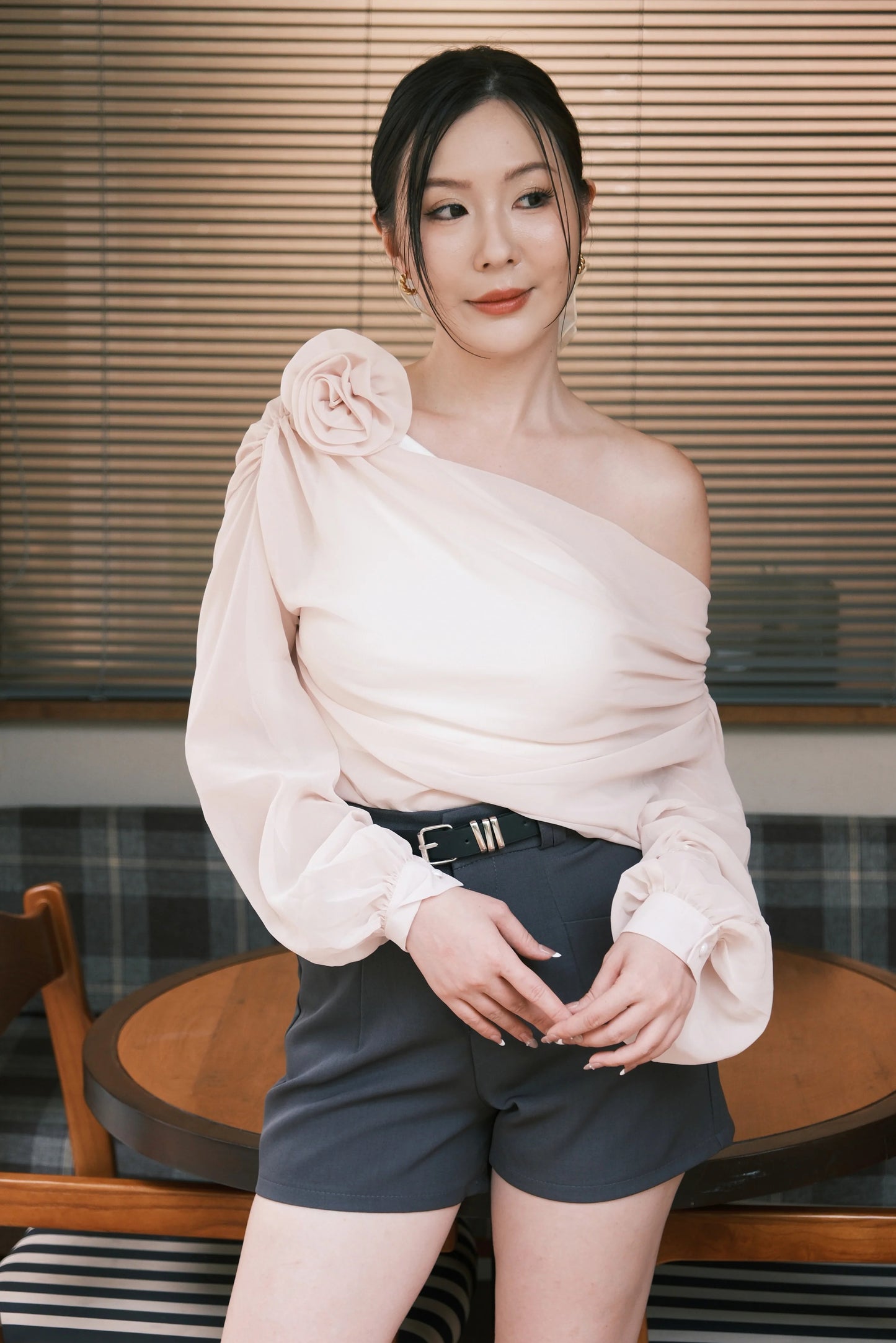 Aurelia Draped One-Shoulder Top