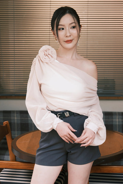 Aurelia Draped One-Shoulder Top