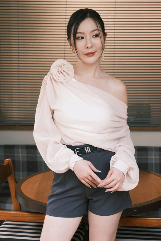 Aurelia Draped One-Shoulder Top