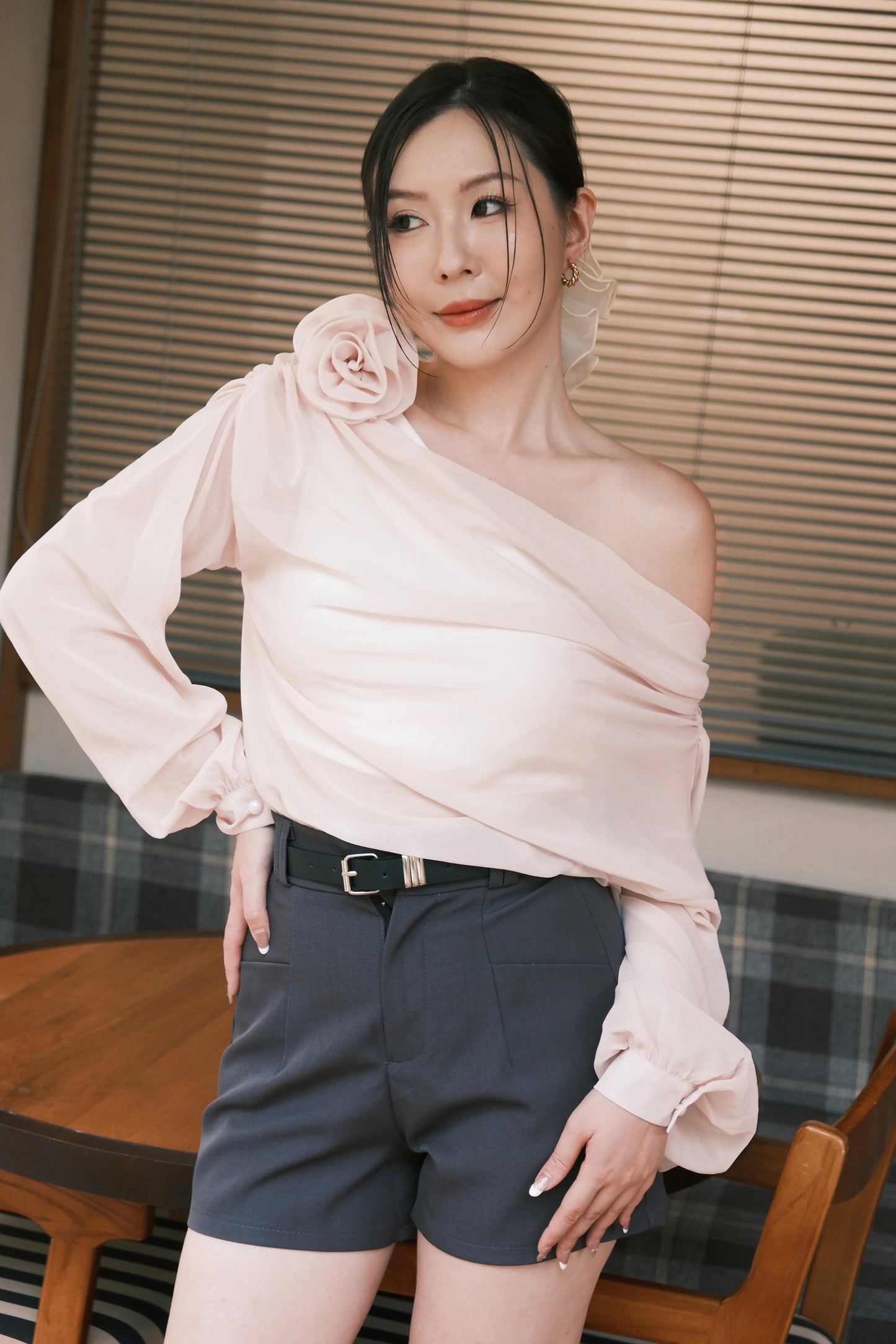 Aurelia Draped One-Shoulder Top