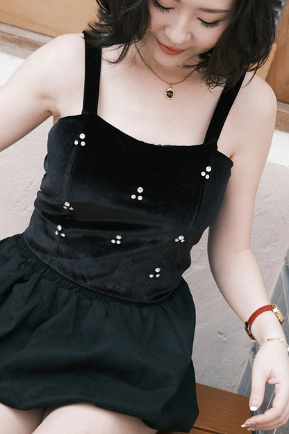 Noir Draped Tube Top