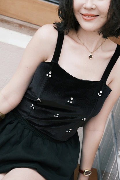 Noir Draped Tube Top