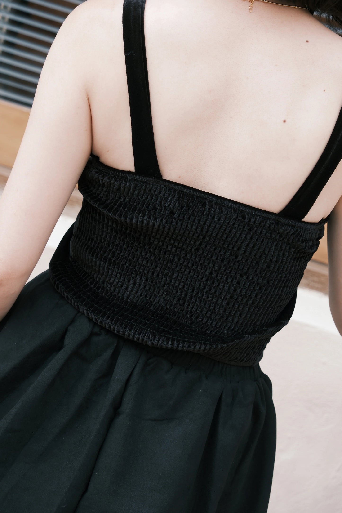 Noir Draped Tube Top