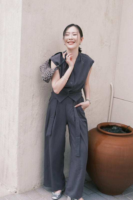 Valérie Tailored Vest/ Wide-Leg Pants
