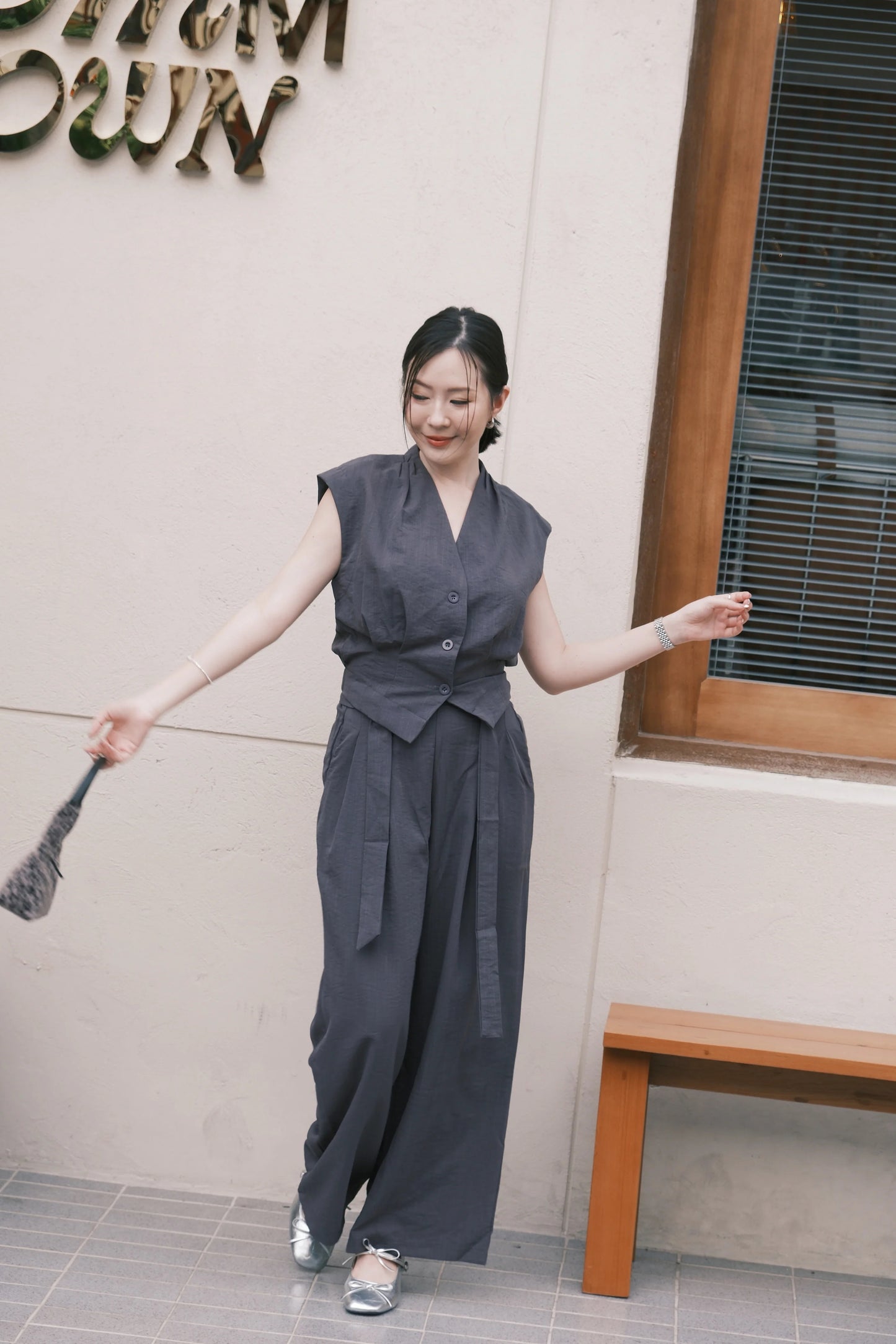 Valérie Tailored Vest/ Wide-Leg Pants