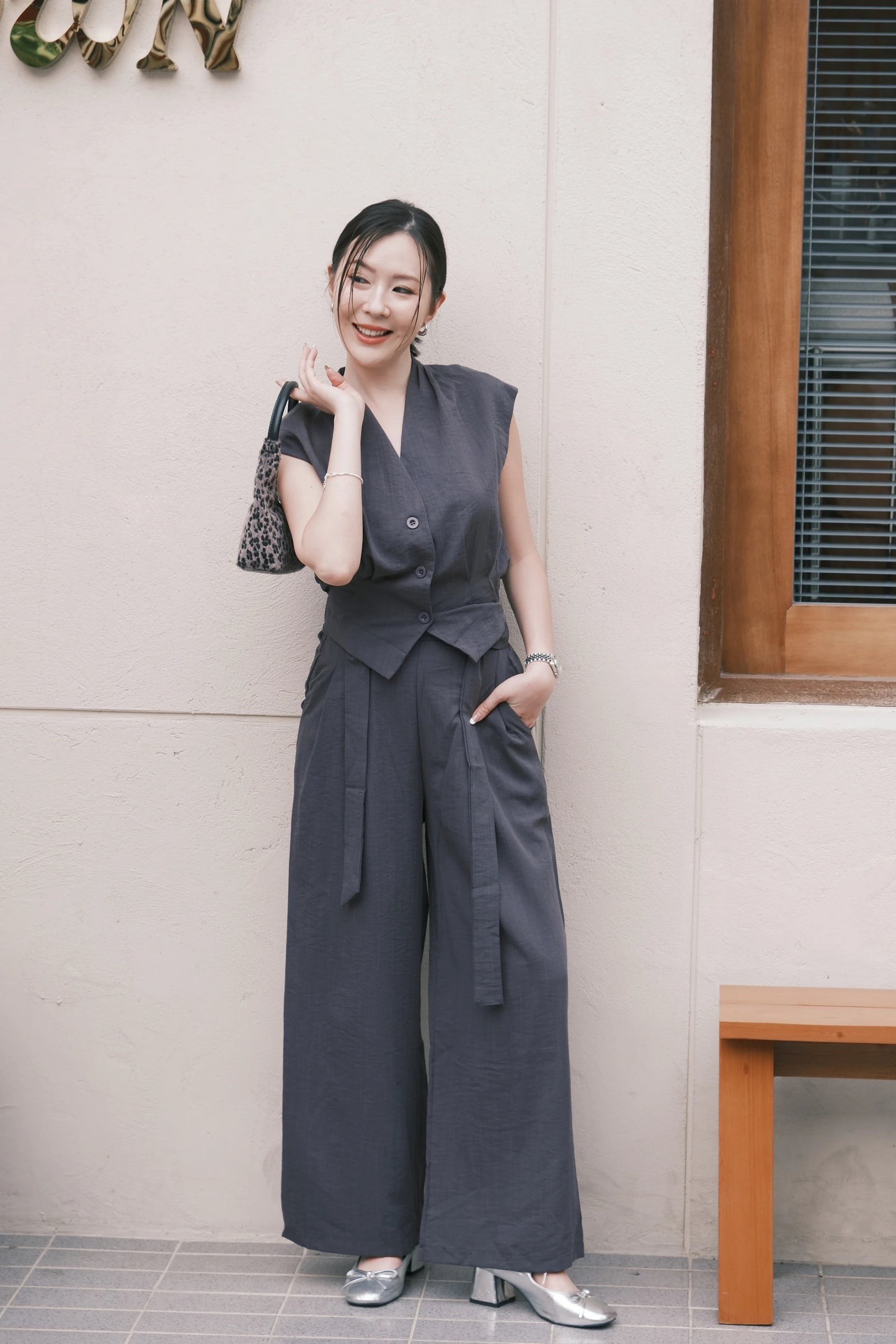 Valérie Tailored Vest/ Wide-Leg Pants