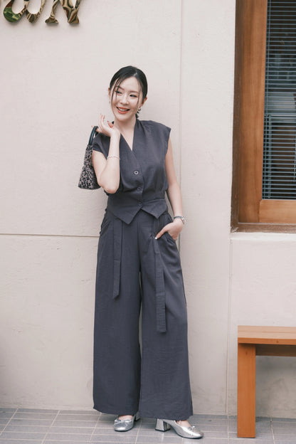 Valérie Tailored Vest/ Wide-Leg Pants