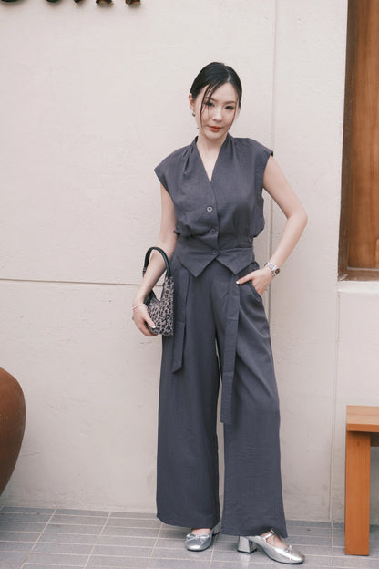 Valérie Tailored Vest/ Wide-Leg Pants