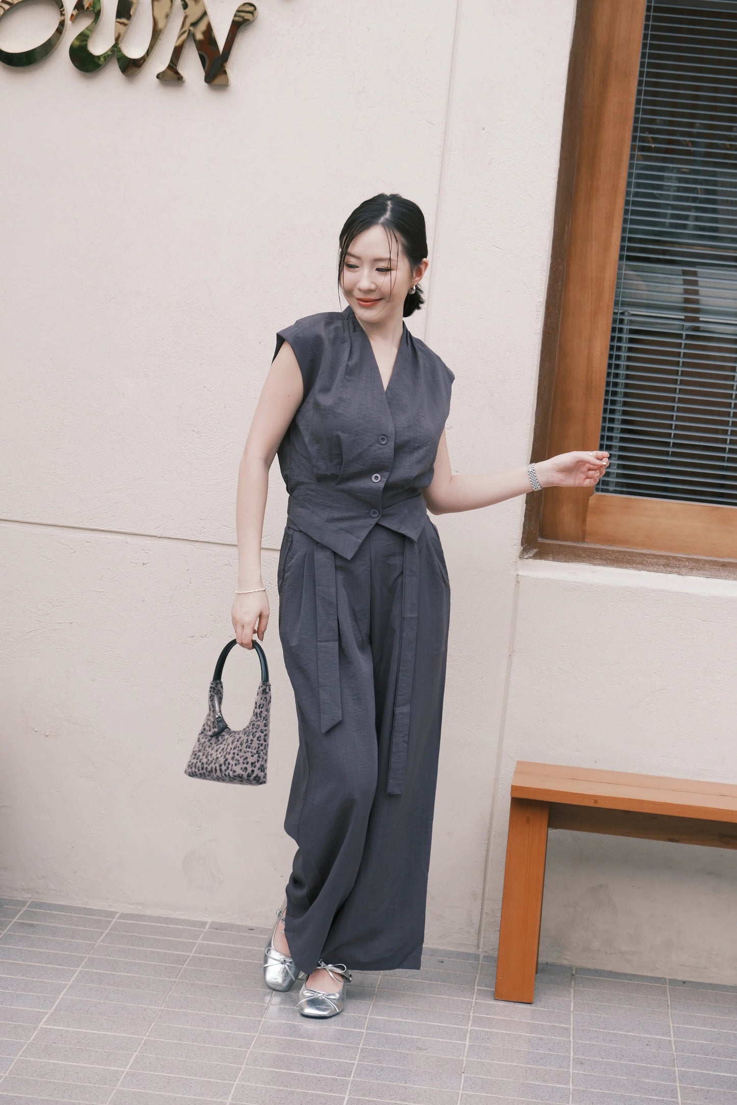 Valérie Tailored Vest/ Wide-Leg Pants