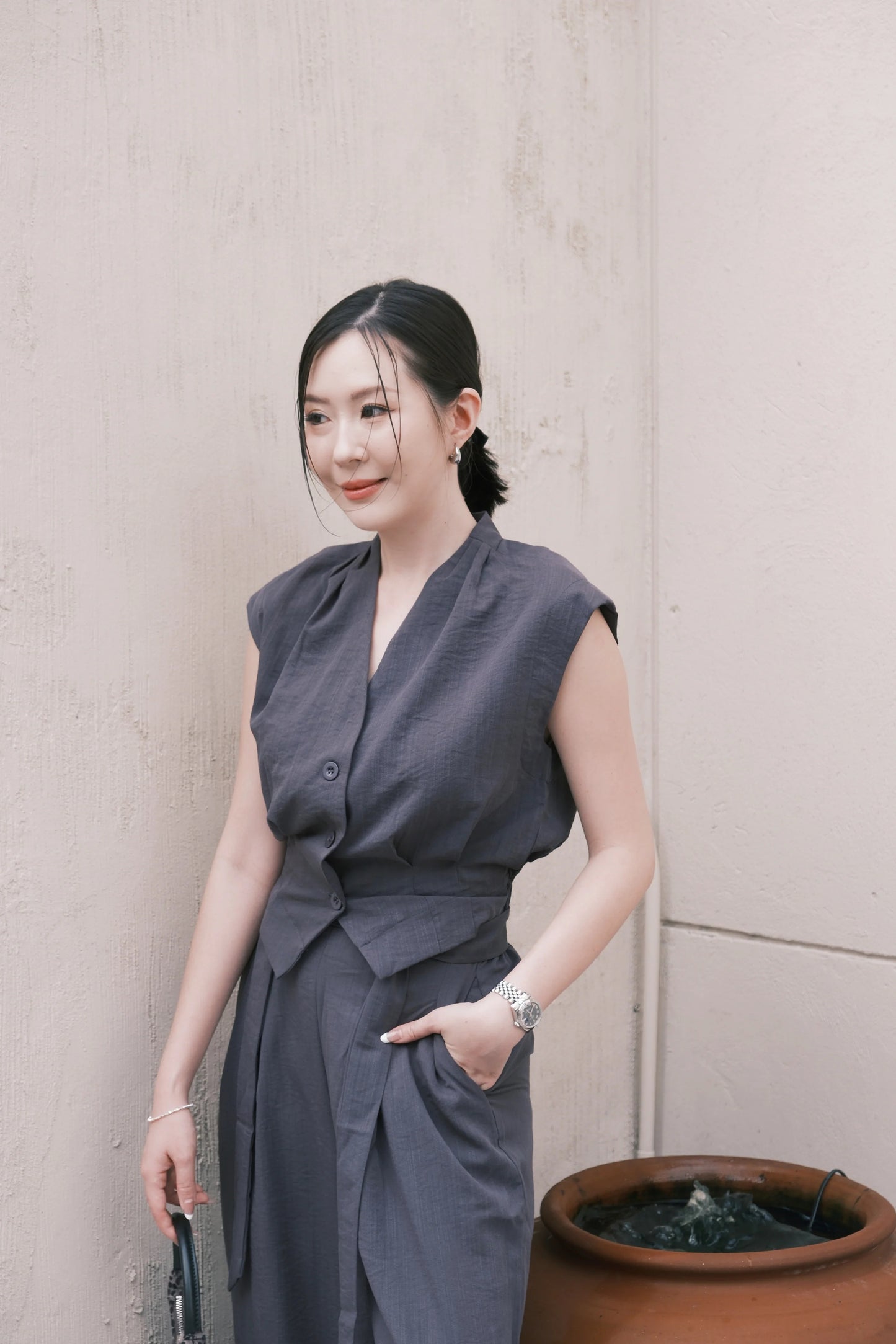 Valérie Tailored Vest/ Wide-Leg Pants