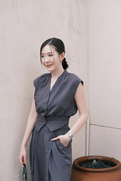 Valérie Tailored Vest/ Wide-Leg Pants