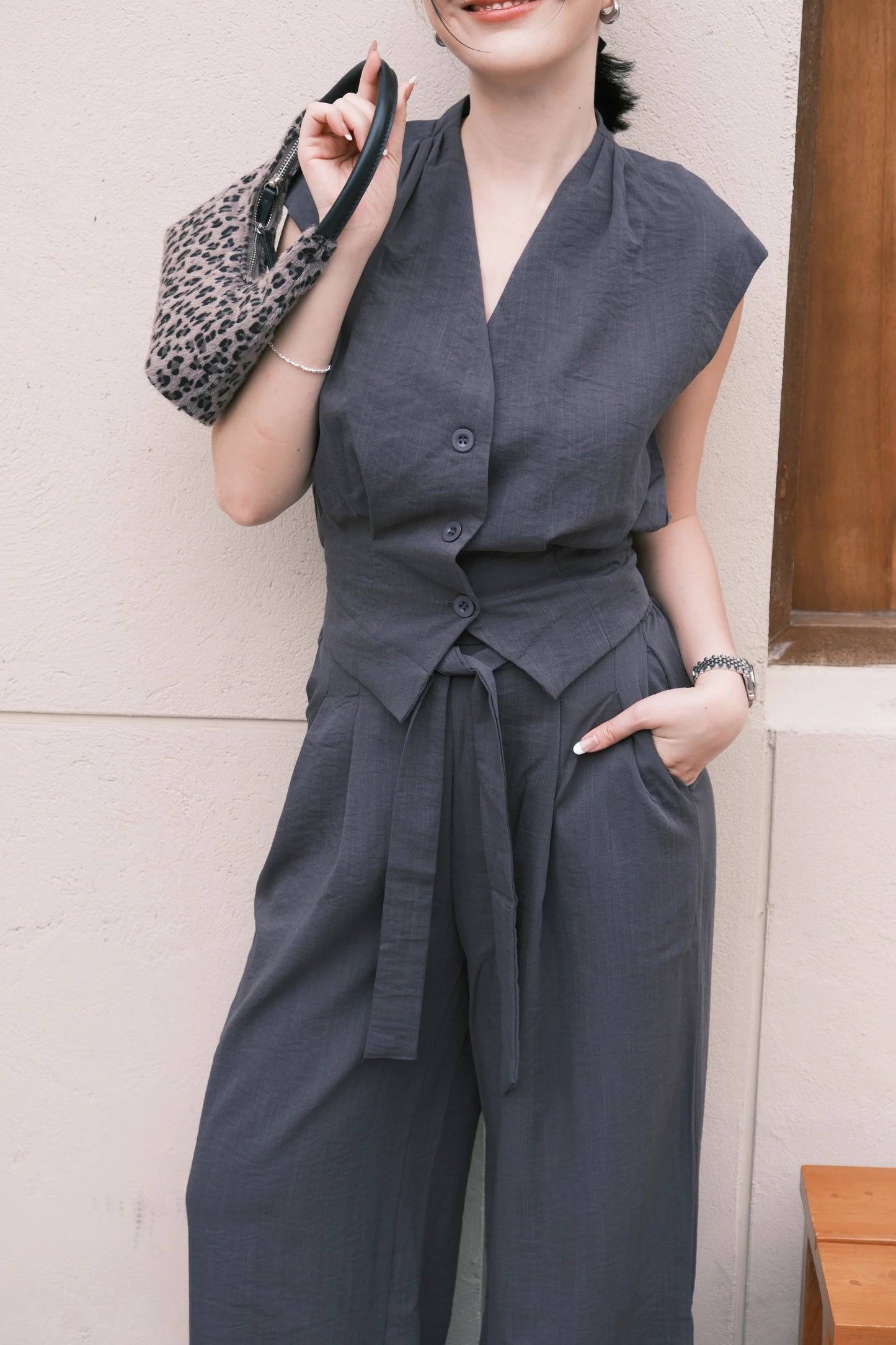 Valérie Tailored Vest/ Wide-Leg Pants