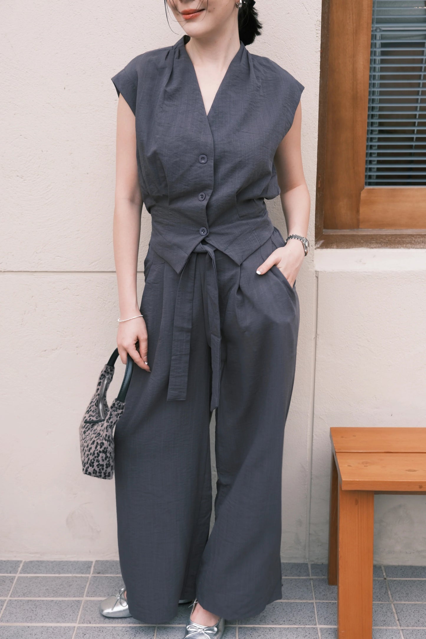 Valérie Tailored Vest/ Wide-Leg Pants