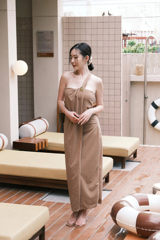 Seraphine Draped One-Shoulder Dress