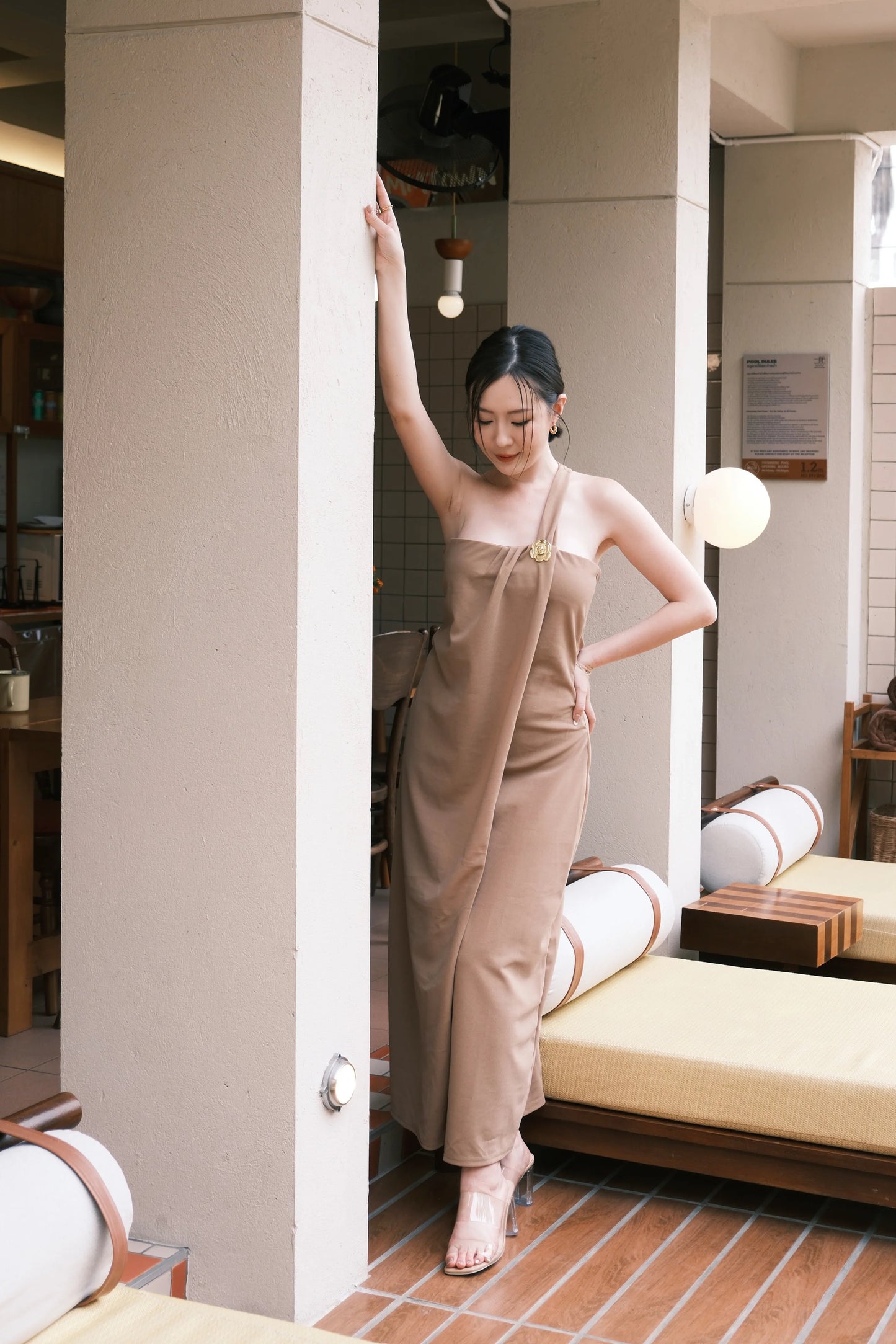 Seraphine Draped One-Shoulder Dress