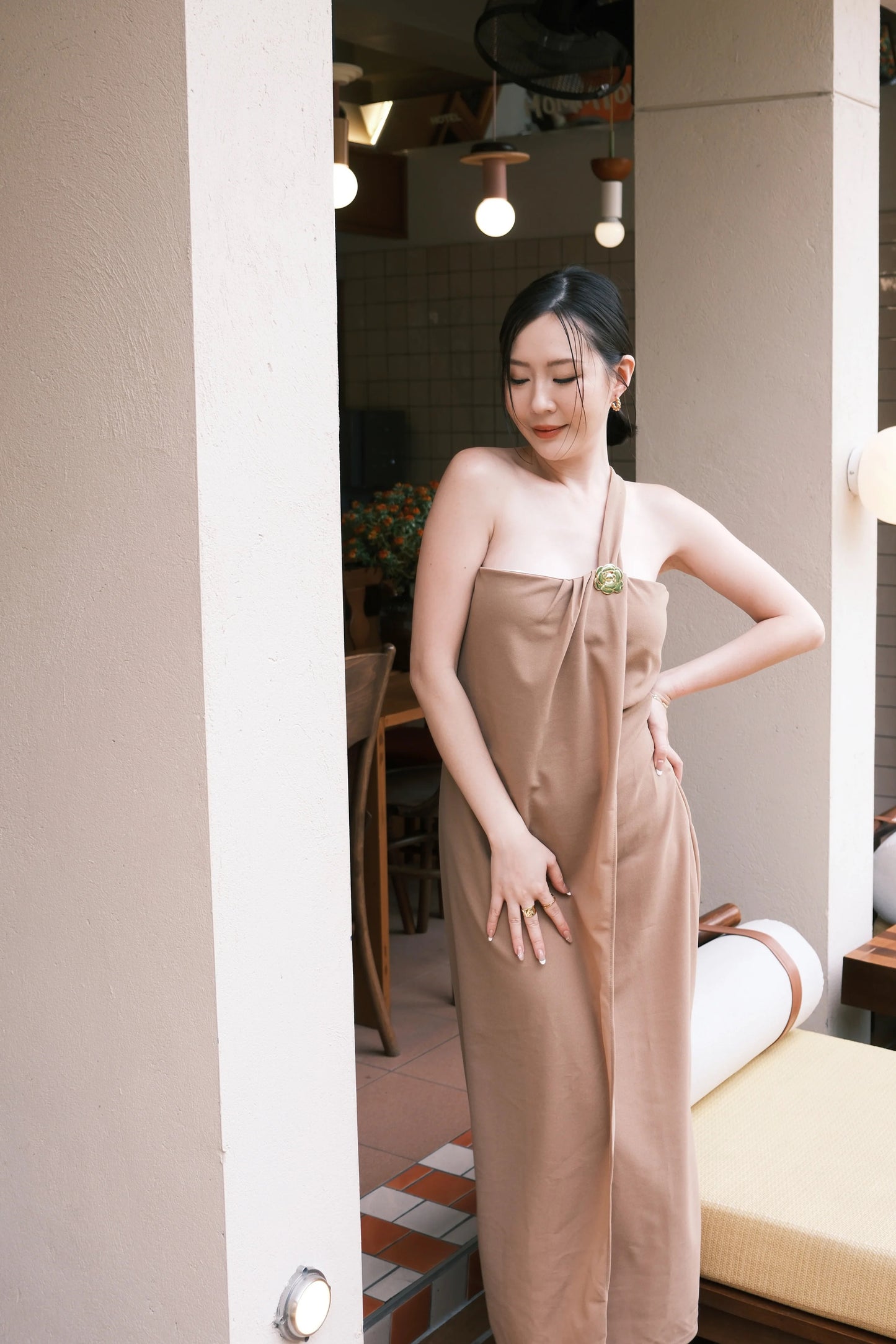 Seraphine Draped One-Shoulder Dress