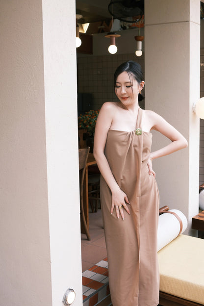 Seraphine Draped One-Shoulder Dress