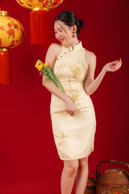Aurora Gold Embroidered Cheongsam Dress (In-Stock)
