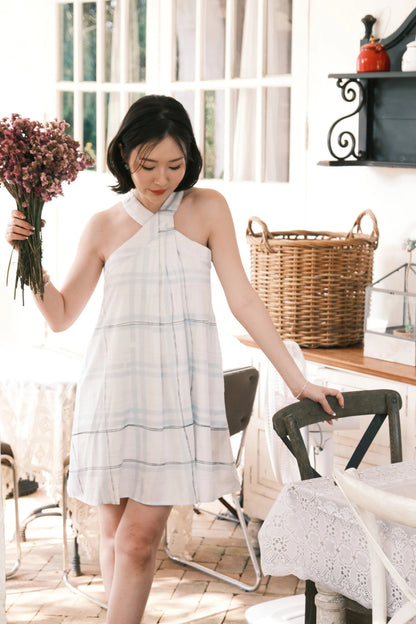 Elowen Plaid Halter Mini Dress
