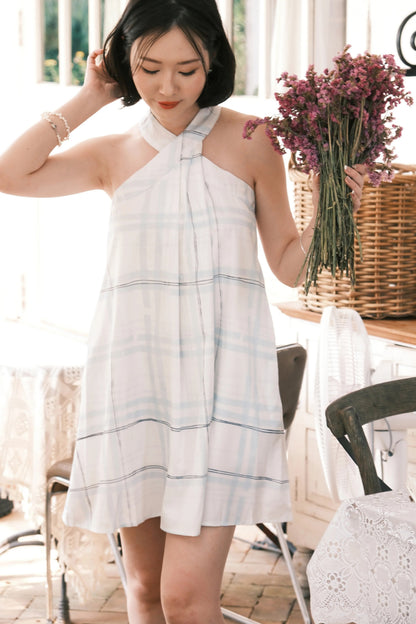 Elowen Plaid Halter Mini Dress