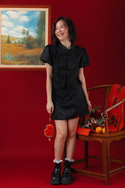 Black Knot Jacquard Top (In-Stock)