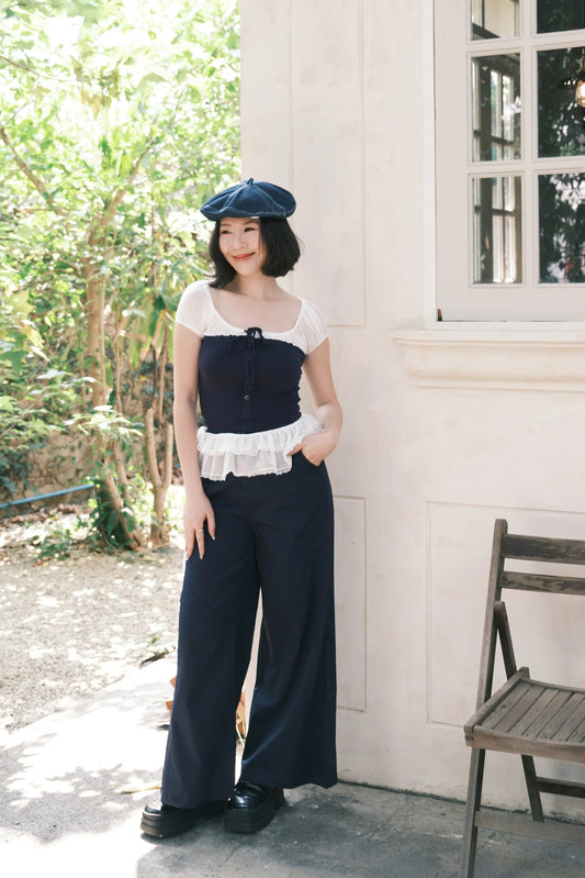 Celeste Ribbon Lace Pants Set