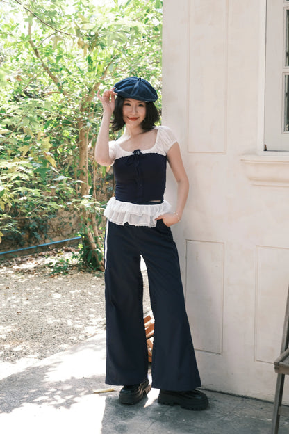 Celeste Ribbon Lace Pants Set