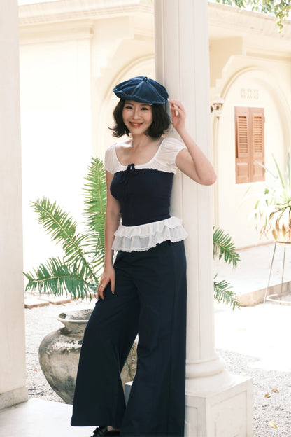 Celeste Ribbon Lace Pants Set